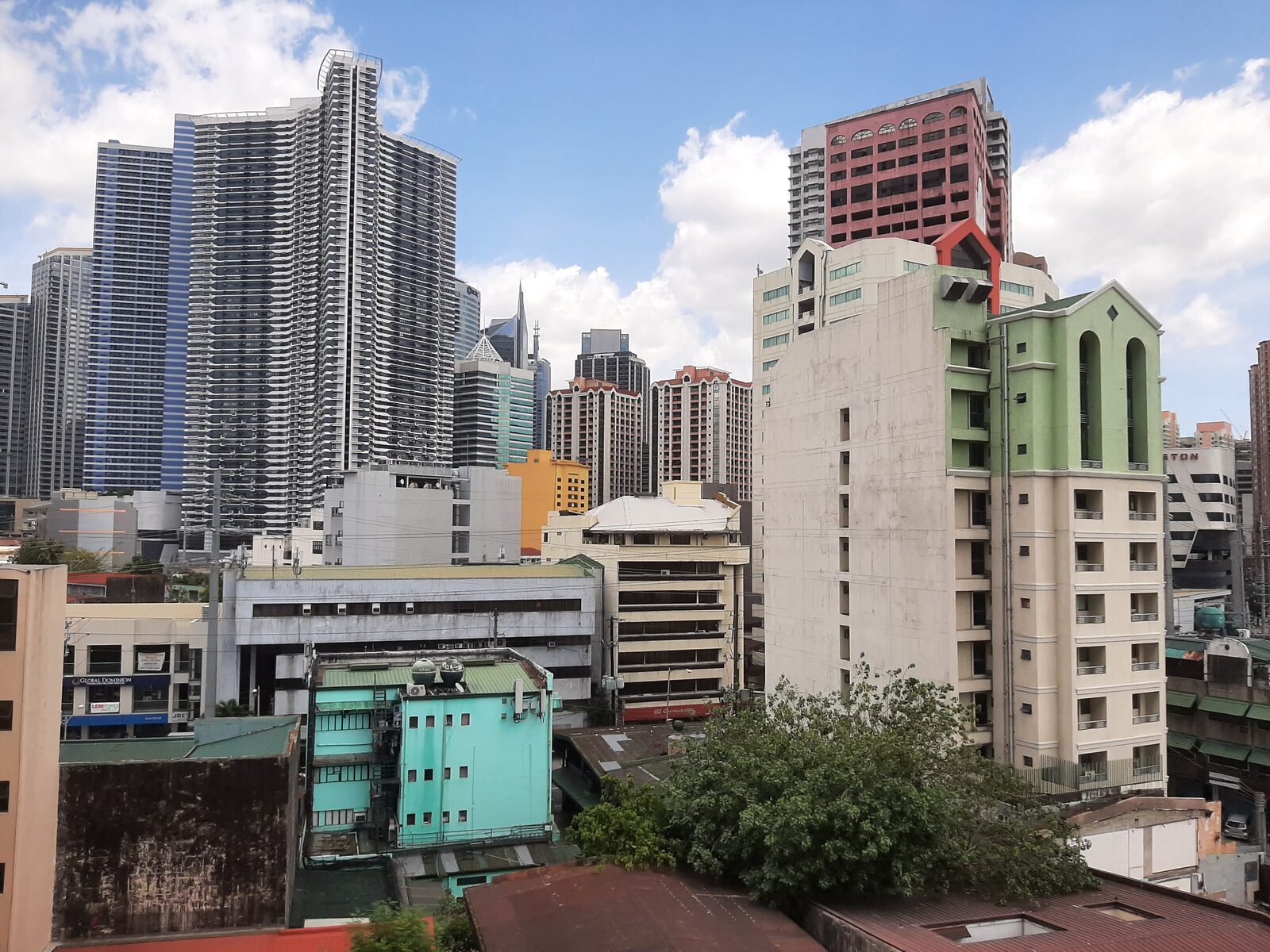 View of the Makati skyline from the studio unit at Palm Towers, San Antonio Village